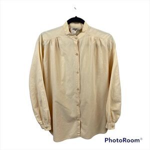 𝅺VINTAGE ARPEJA Organic Cotton Shirt in Pale Yellow, size S - GUC